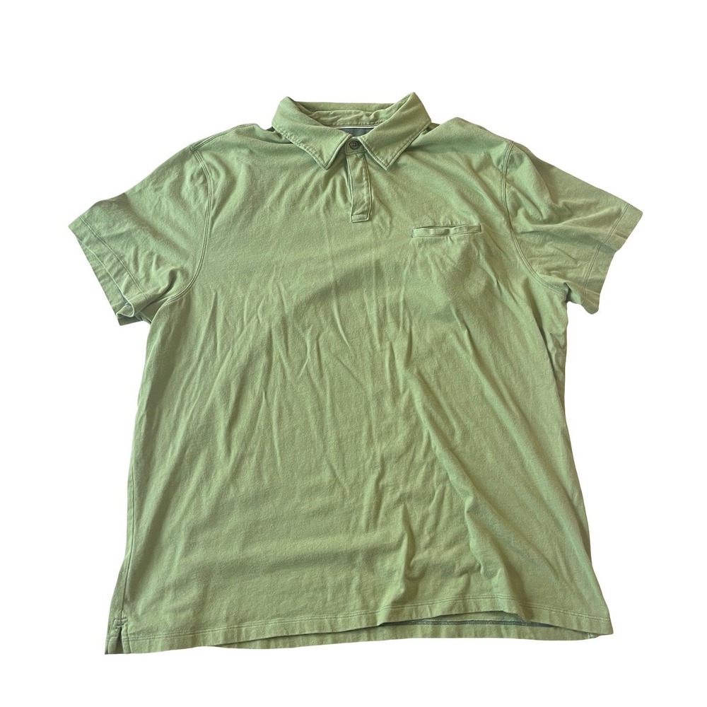 Banana Republic Men's Size XXL 2XL Spring Green Polo 100% Cotton Button Pocket